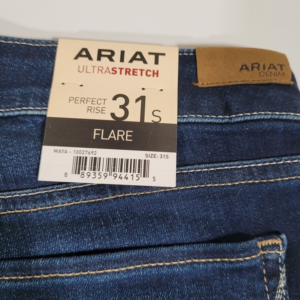 Ariat Ultra Stretch Denim Women's 31 S Perfect Rise Flare Western Jeans NWT - Picture 3 of 6